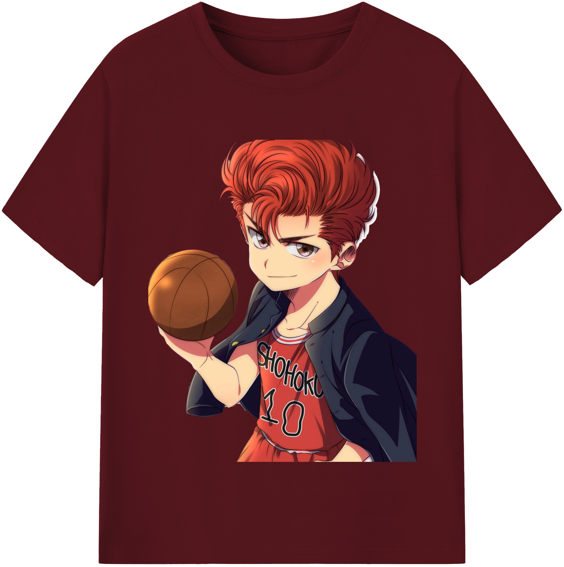 SLAM DUNK／スラムダンク 綿100％半袖Tシャツ（フロントプリント）